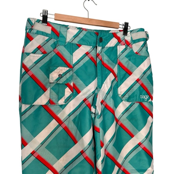 Orage | Green and Orange Plaid Ski Snowboard Pants Size Medium - Picture 2 of 16